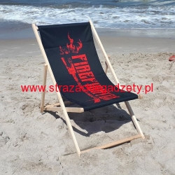 Leżak plażowy "FIREFIGHTER czerwony napis"